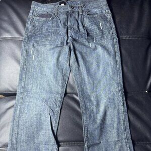 Helix Men’s Relaxed Bootcut Jeans 36x34 Blue Western Rodeo Denim Embroidered